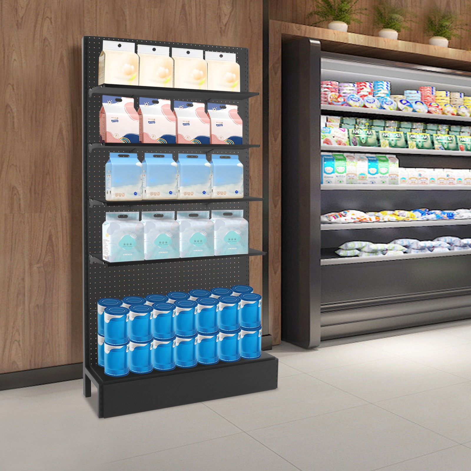 4 Shelves Modern End Shelf for Gondola Shelving Unit Retail Display Shelves SALE