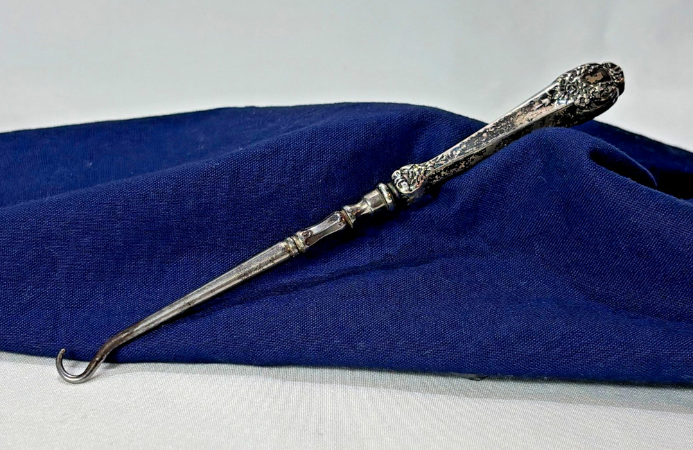 Antique Foster & Bailey Button Hook Sterling Silver Handle Lace Puller
