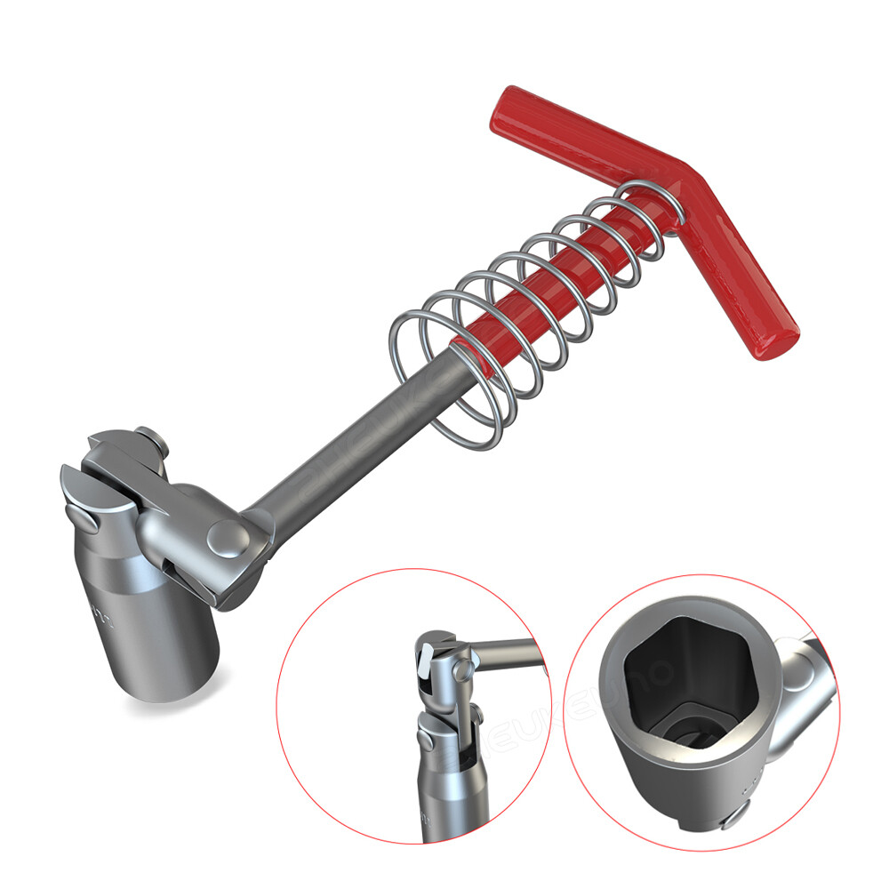 Spark Plug Removal Tool 16mm T-Bar T-Handle Flexible Spanner Socket Wrench Tool