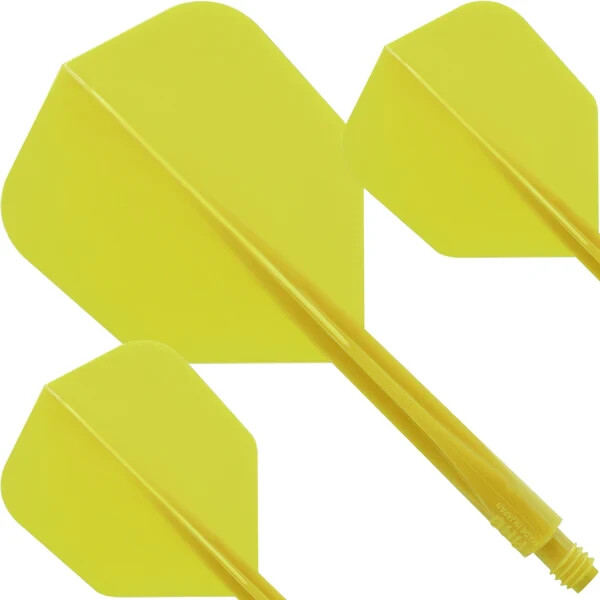 SOLID YELLOW CONDOR AXE DART SHAFT/FLIGHT COMBO SMALL FLIGHT LONG SHAFT