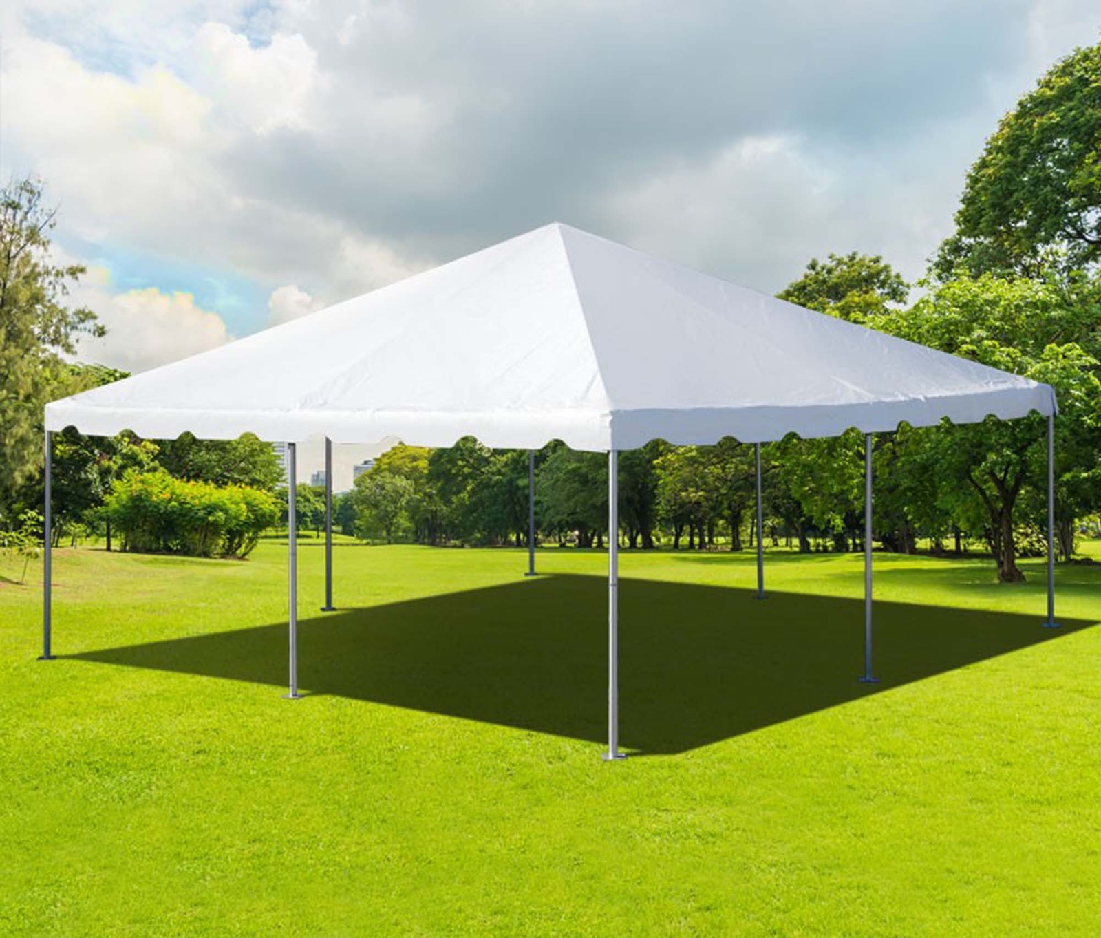 Commercial Frame Tent 20x20 White PVC Vinyl Canopy Waterproof Event Party Gazebo