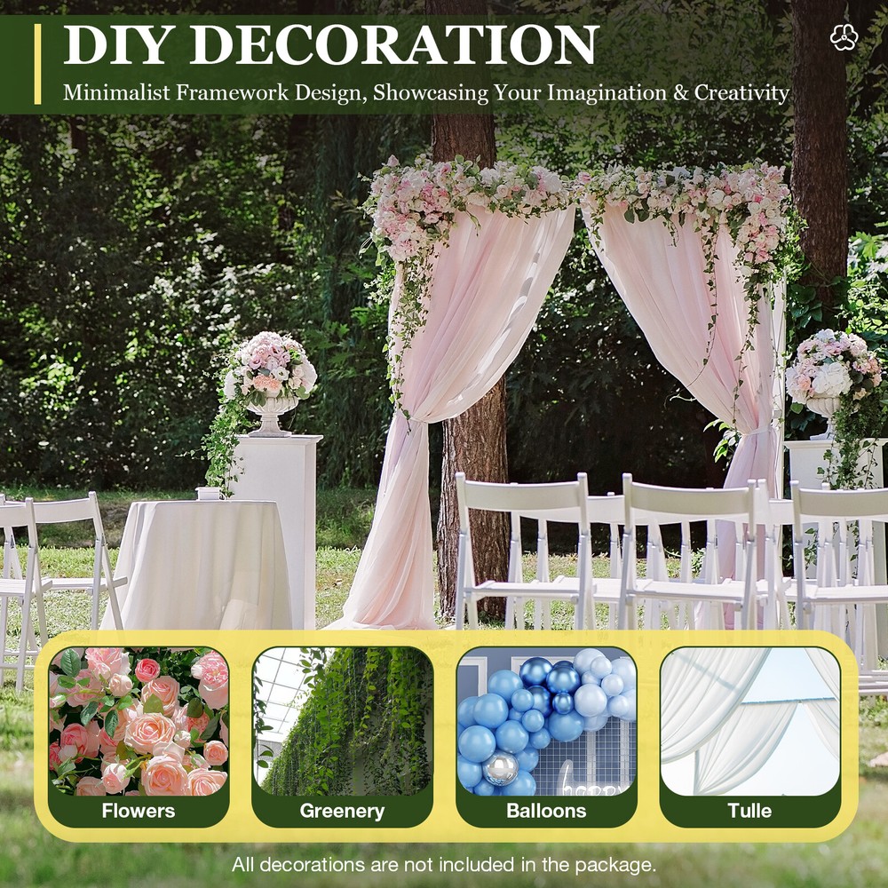Adjustable 10ft × 10ft Heavy-Duty Wedding Backdrop Stand for Decor