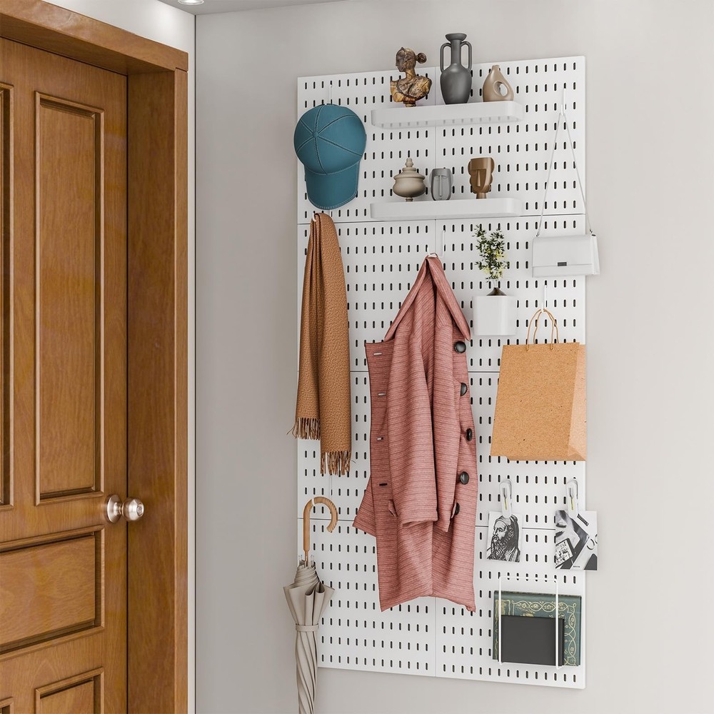 Wall-Mounted Pegboard Kit, 25.2" x 25.2" Organizer Panel – Large, Cost-Eff