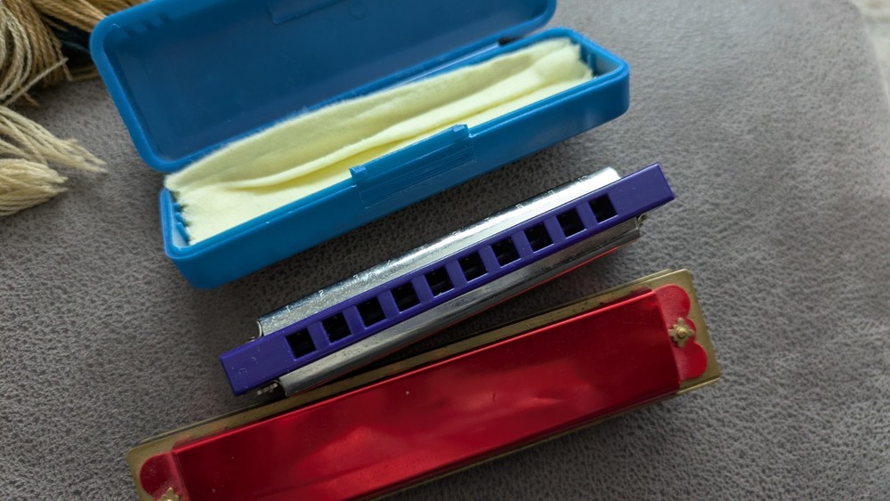 Vintage Session Harmonica Key C Original Box Plus Unbranded Harmonica