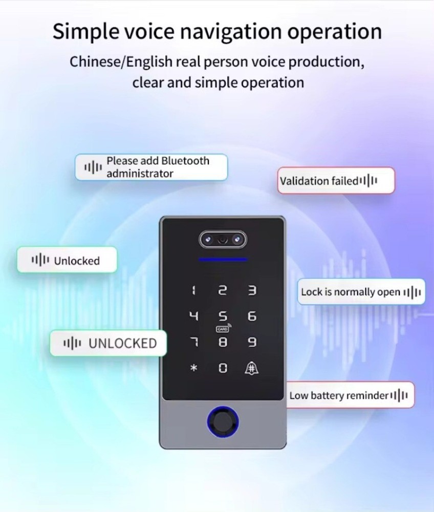 Face Recognition Biometric Door Lock Smart Waterproof Access Control System