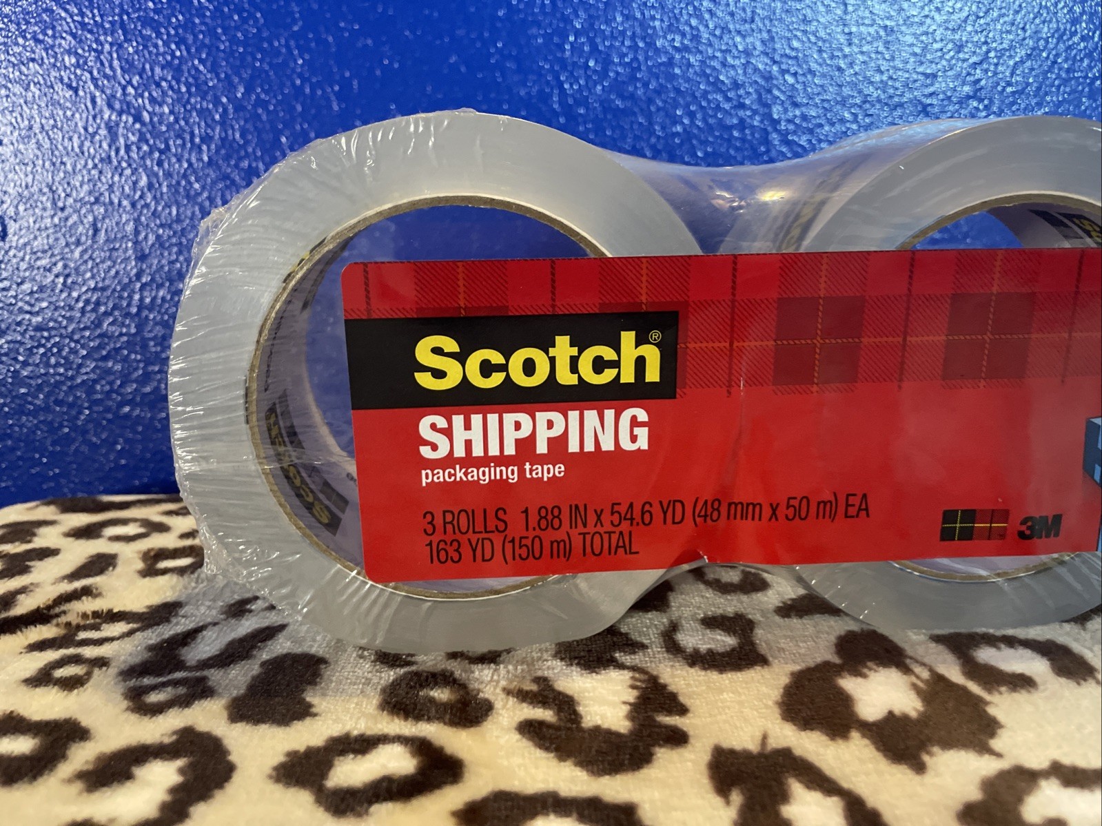 Scotch Heavy Duty Shipping Packing Tape, Clear, Holiday 3 Rolls, Clear