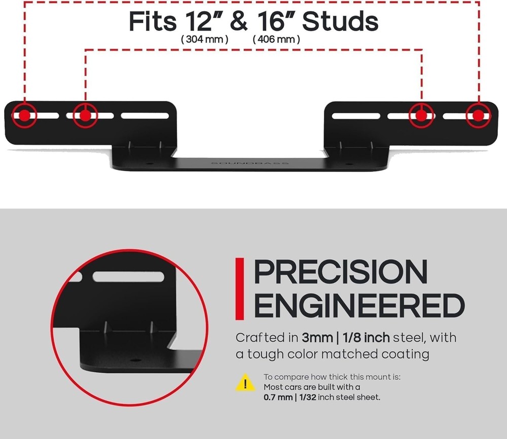 Wall Mount for Sonos Beam Soundbar - Quick Installation & Cable Access