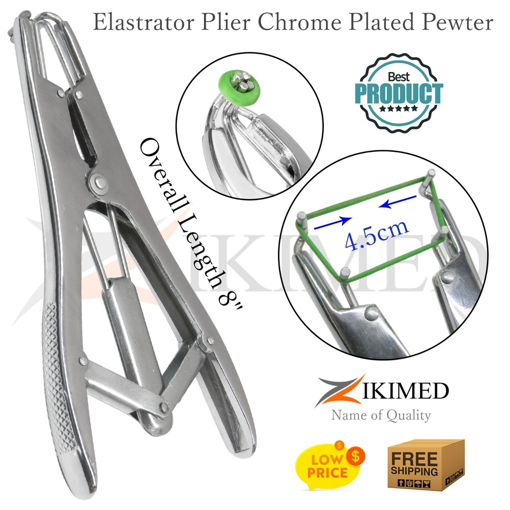 Elastrator Castration or Tail Docker Chrome Plated Pliers 8" Long