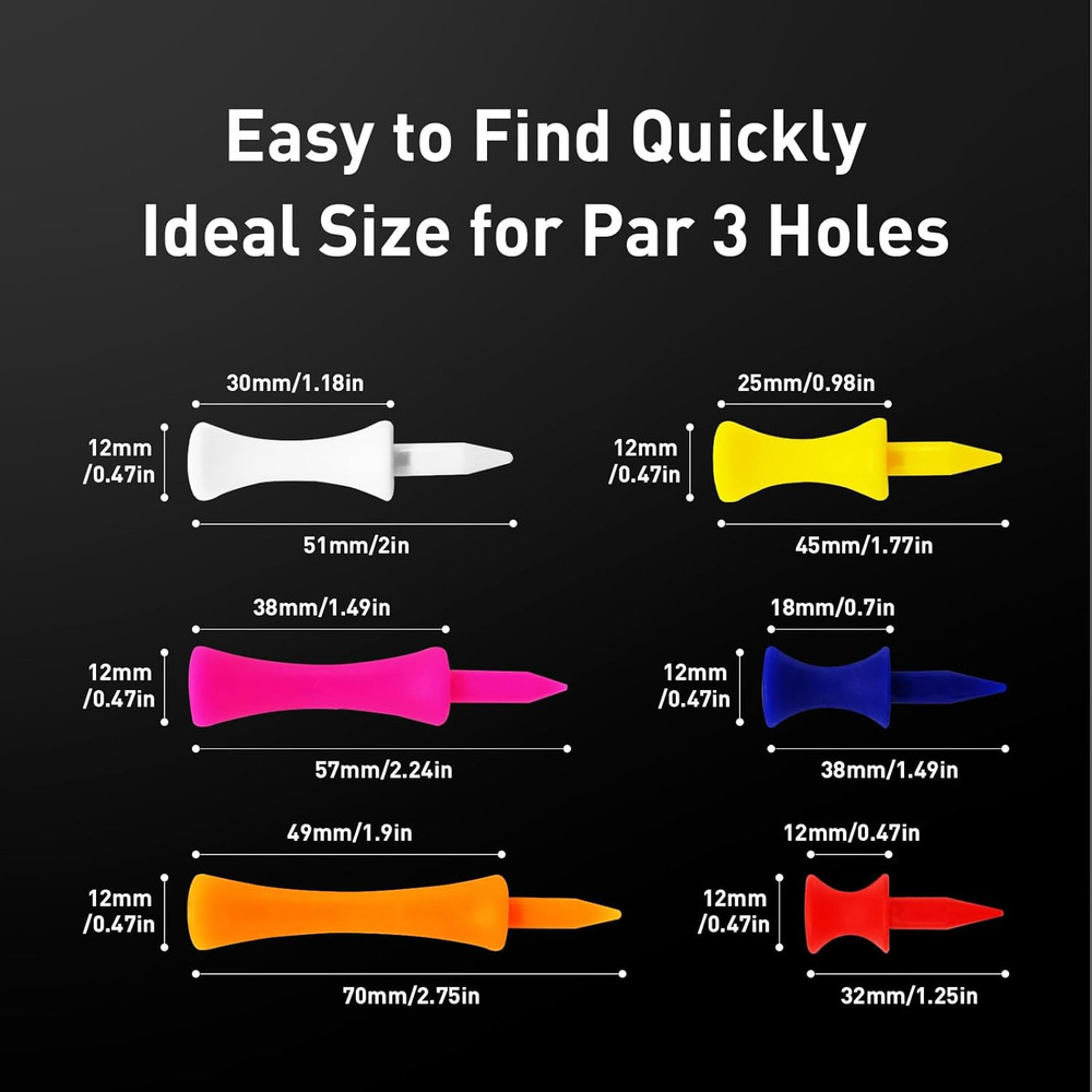 FINGER TEN Plastic Golf Castle Tees Step down Unbreakable Mixed or Same Height V