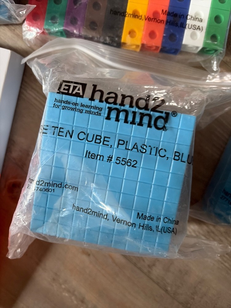 Hand2 Mind ETA Math Manipulatives lot base 10 blocks rods cube