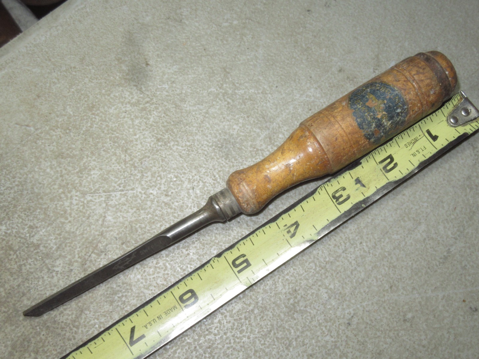 vintage E A Berg Eskilstuna 1/8'' chisel HTF size good user tool to restore