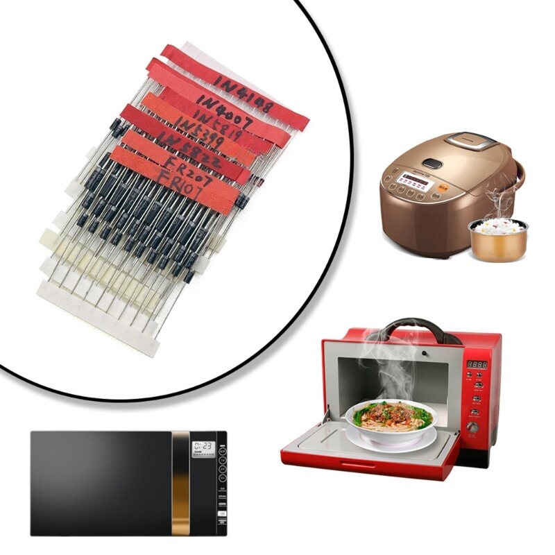 100pcs Diodes Straight Plug Electronic Components for Students and DIY Projects