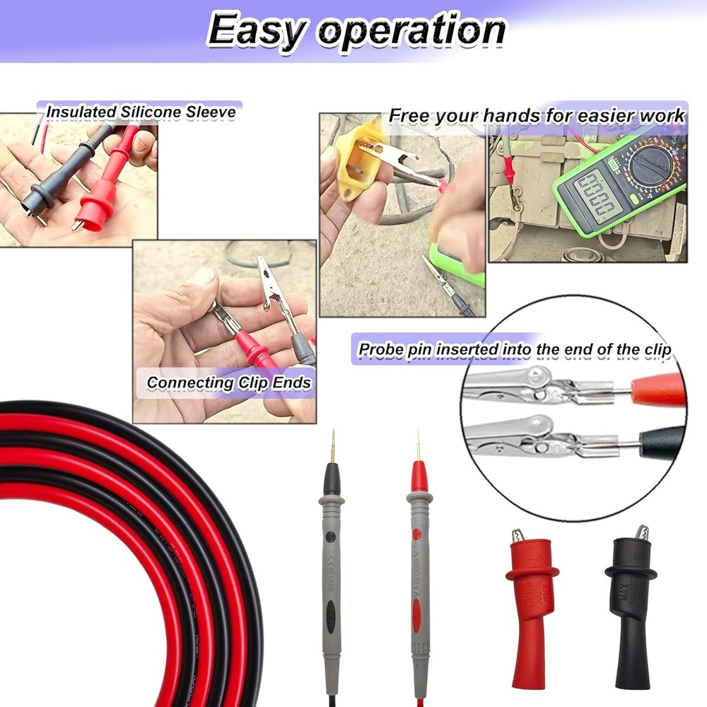 Professional Multimeter Test Leads 1000V 20A, Kit, Ultra-Sharp...
