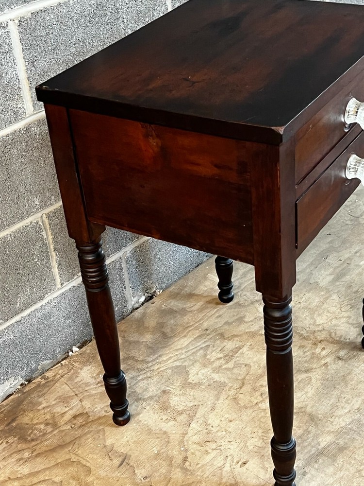 antique cherry table 2 drawer night stand end table work original