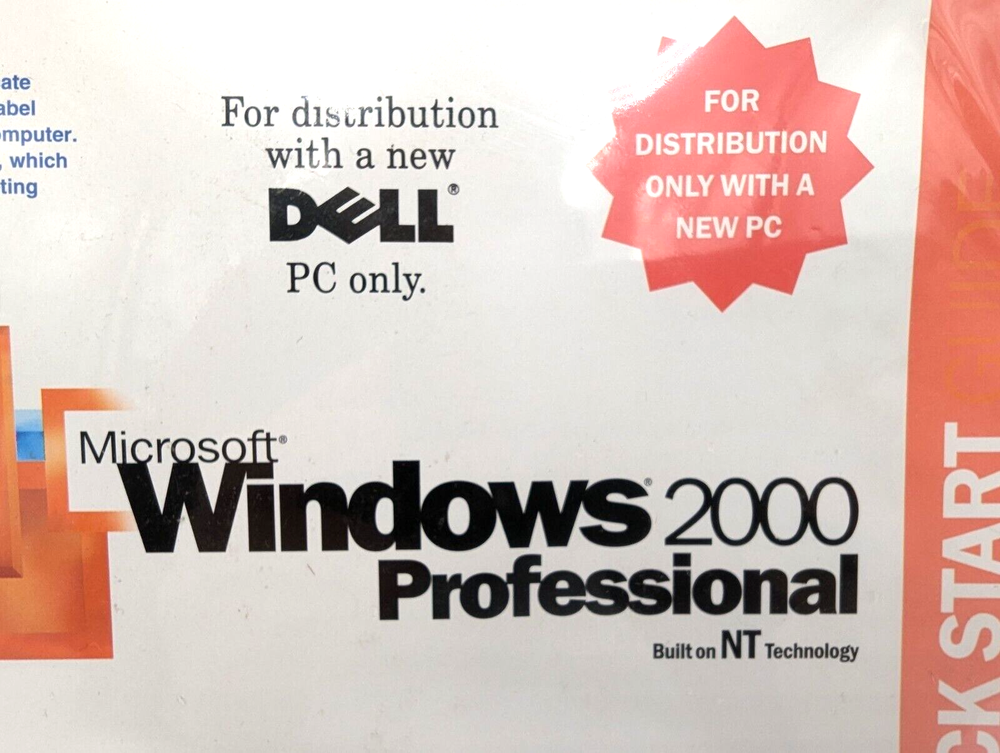 Dell Microsoft Windows 2000 Professional Reinstallation CD W2K+SP2 in Packaging