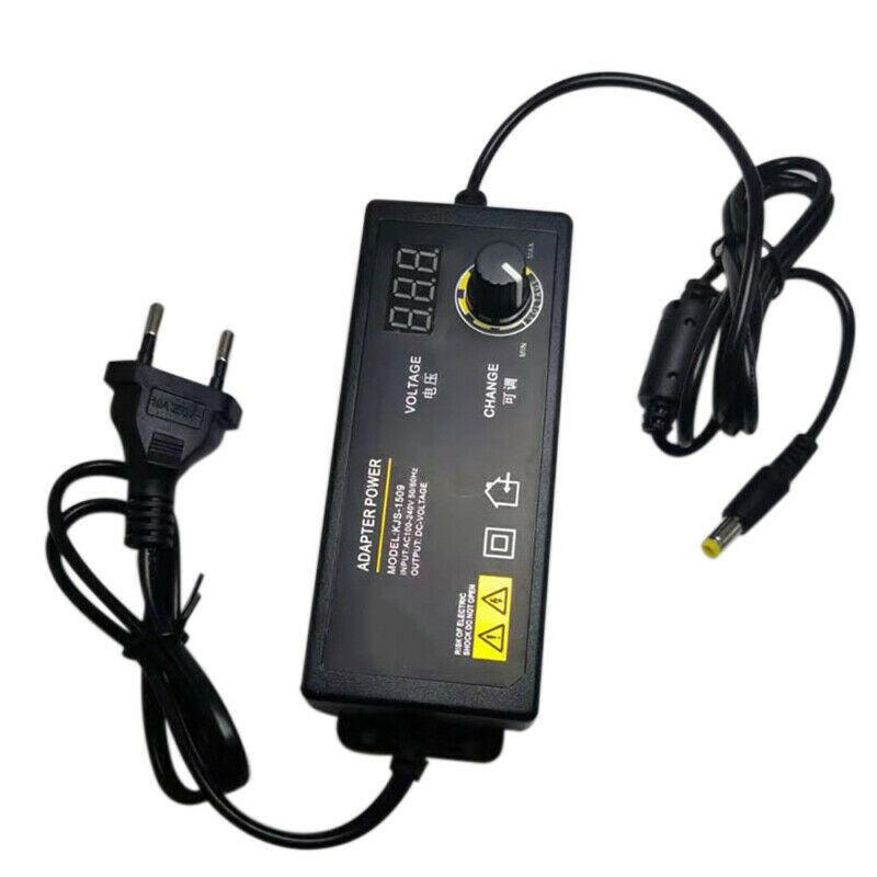 Adjustable Voltage 3 to 24V AC/DC Switch Power Supply Adapter with LED Display