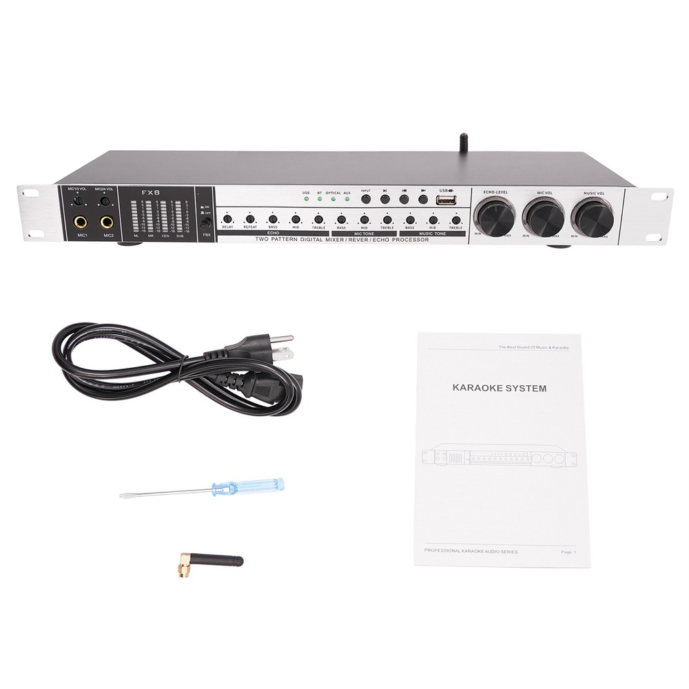 USB Audio Processor Mixer Professional Anti-howling Audio Processor w/ Bluetooth