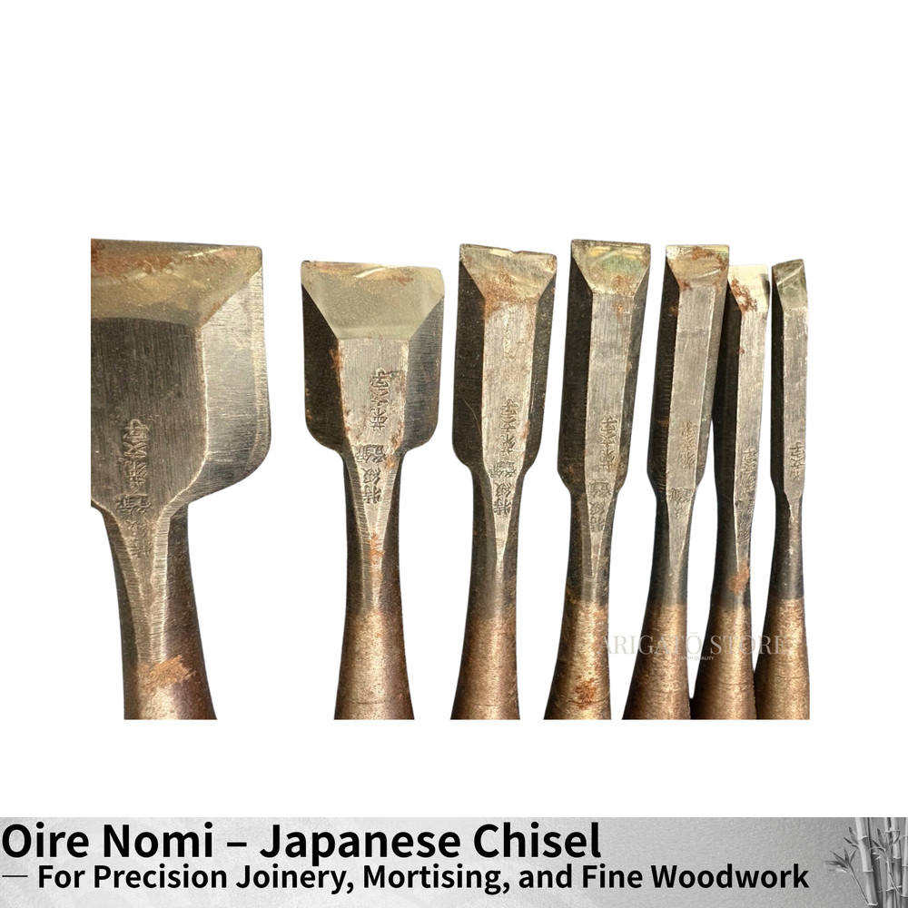 Japanese Hand-forged Chisel Set 7pcs Inscriptions Carpentry Tools