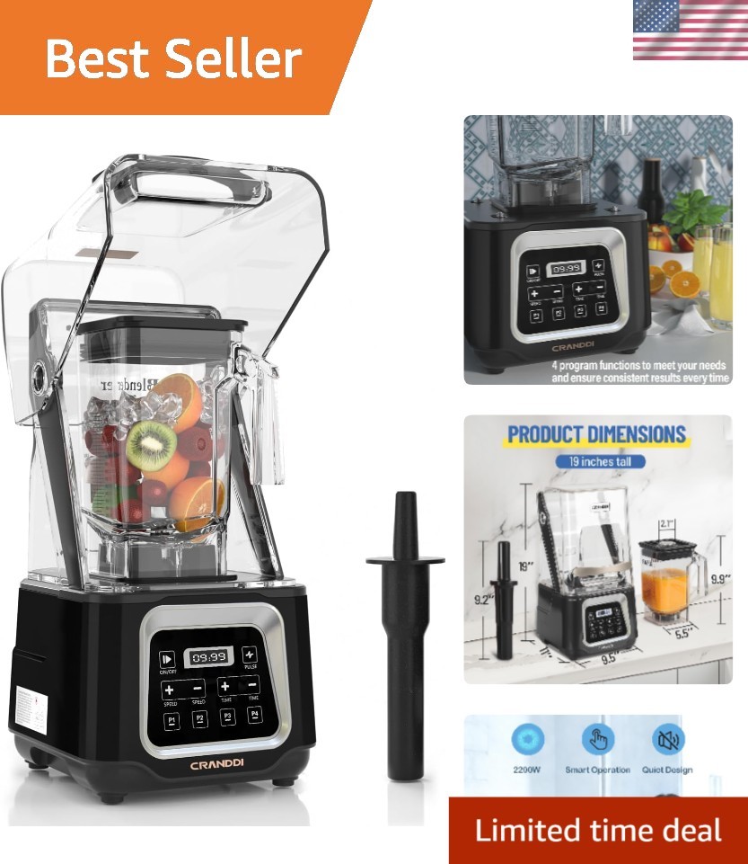 Smart 2200W Professional Blender with Touch Control & 4 Programs for Smoothies