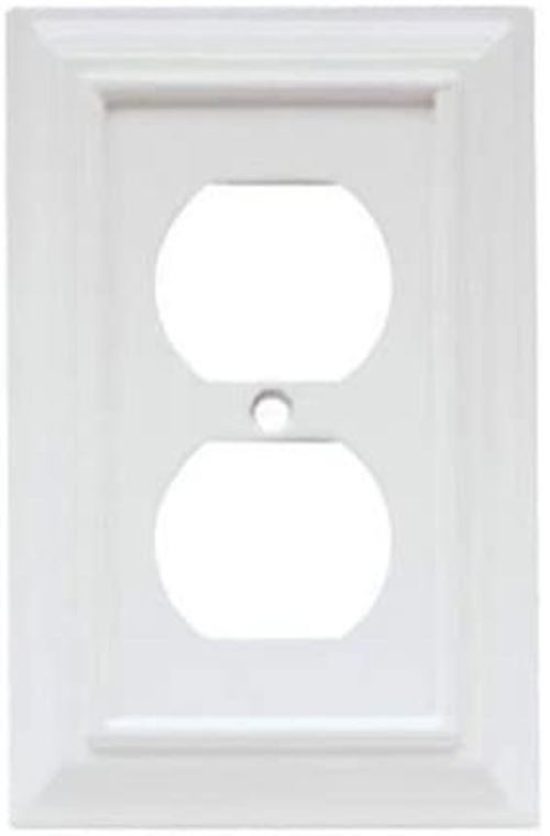 Wood Architectural Single Duplex Wall Plate White