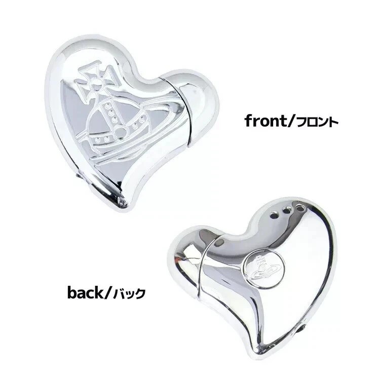 Vivienne Westwood Orb Heart Shape Electronic Gas Lighters Silver New With Box