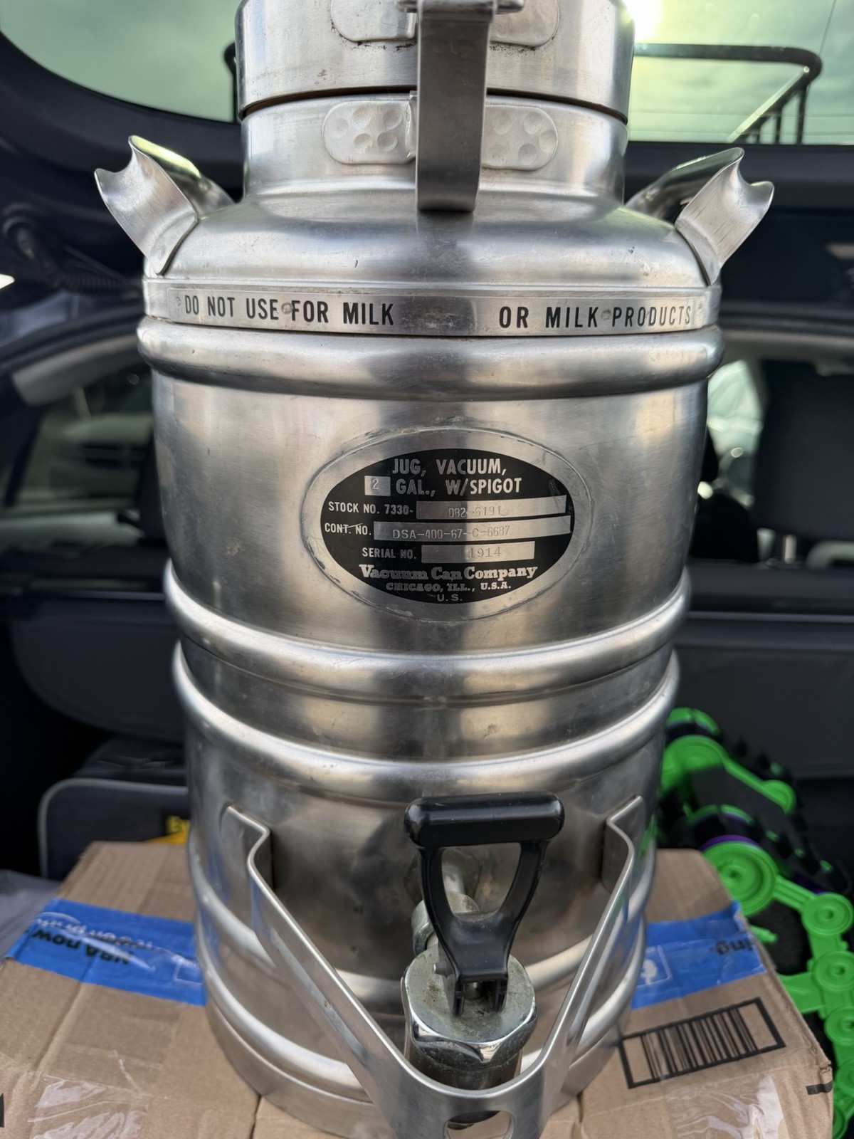 Vintage 3 Gallon Military Insulated Beverage Dispenser Container