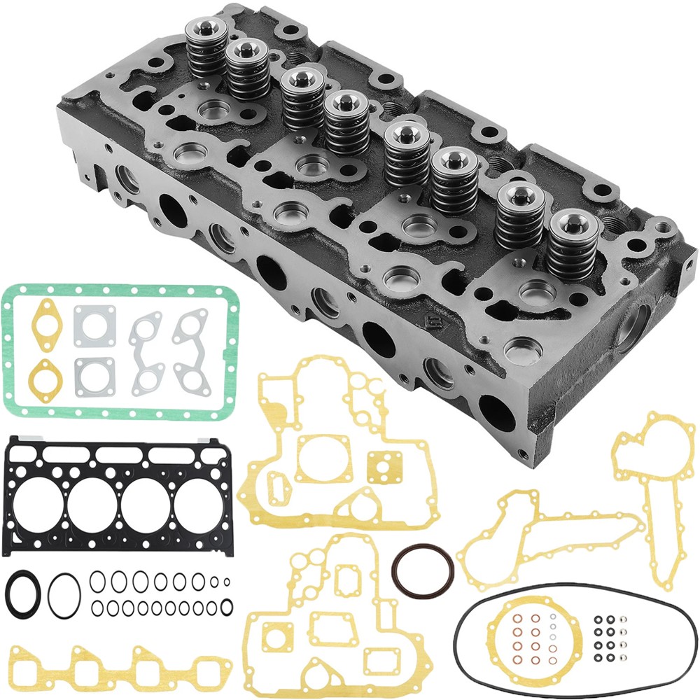 Complete Cylinder Head & Full Gasket Kit For Kubota V2203 Bobcat 773 753 7753