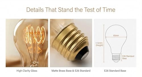 Edison Light Bulb 40W，2 Pack A19 Old Fashioned Vintage Incandescent 40 Watts 2p