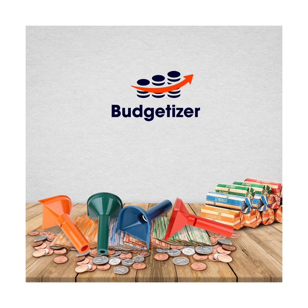 Coin Counters & Coin Sorters Bundle 4 Color-Coded Tubes/100 Assorted Wrappers