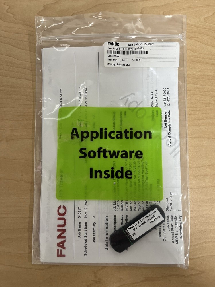 FANUC SFT-1214007045-0002 Robot Application Software Rev. 0A