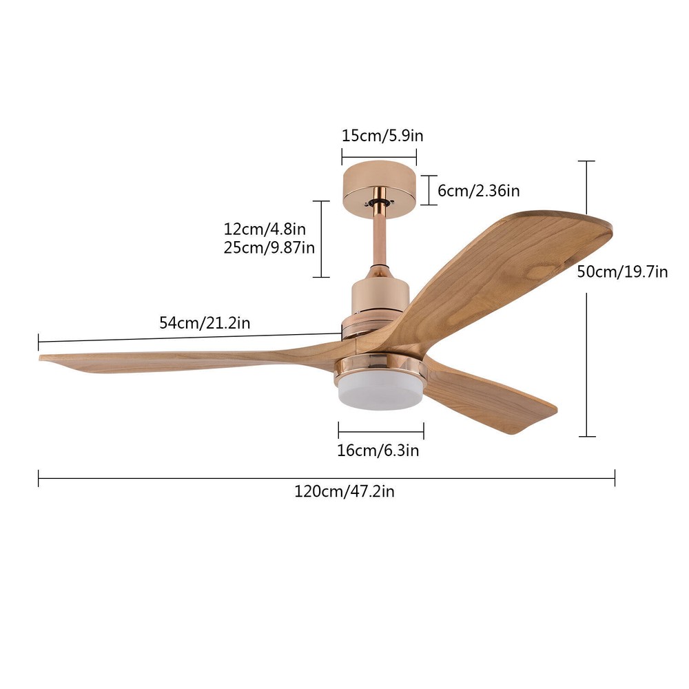 48'' Ceiling Fan Light Timer Dimmable LED Pendant Lamp With Remote Control