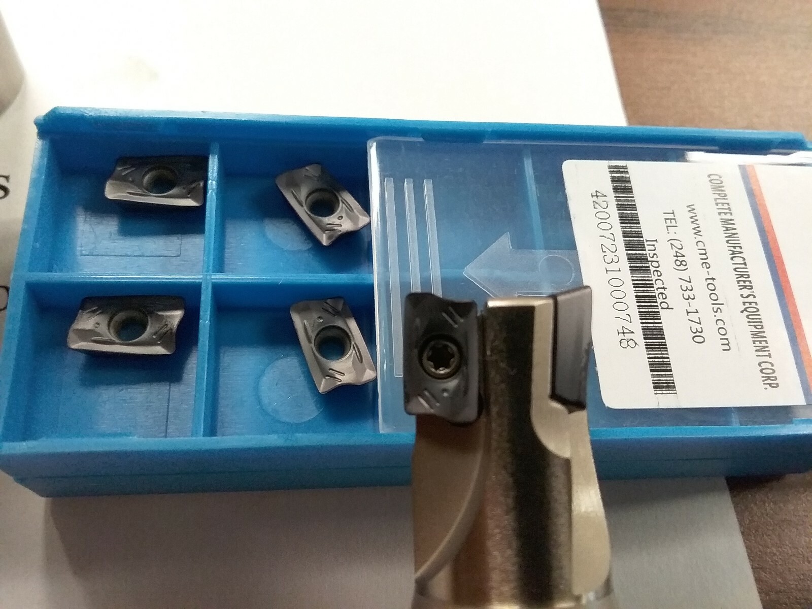 3/4" 90° indexable end mill 3/4"x3.5" & 10 extra inserts Sandvik R390 #506-SDVK