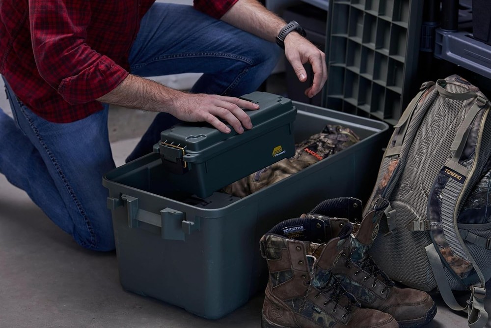 Durable Water-Resistant Ammo Box: Stackable and Lightweight for Easy Transport