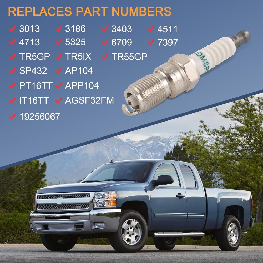 Iridium Spark Plugs 3186 & Plug Wires M8-48322 Replacement For Chevy...