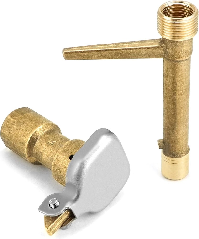 QWORK 2 Set 3/4-Inch Brass Quick Coupler Valves, Irrigation Tool with Quick...