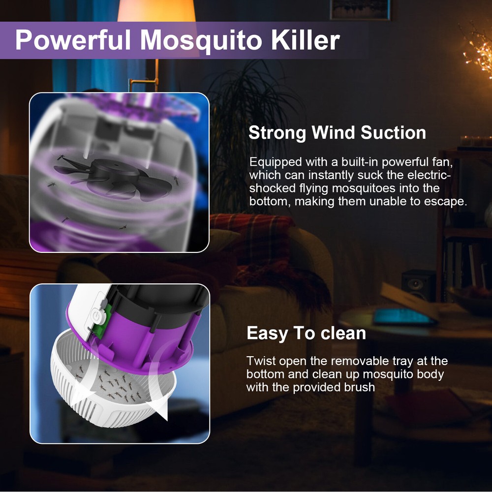 LED Bug Zapper, Lamp Less Power,High-Voltage Mosquito Zapper