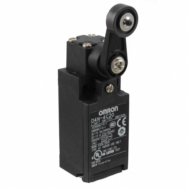 OMRON D4N-4C20 - Limit Switch, Roller Lever, 2NC + 1NO, 3 Slow-Action Contacts