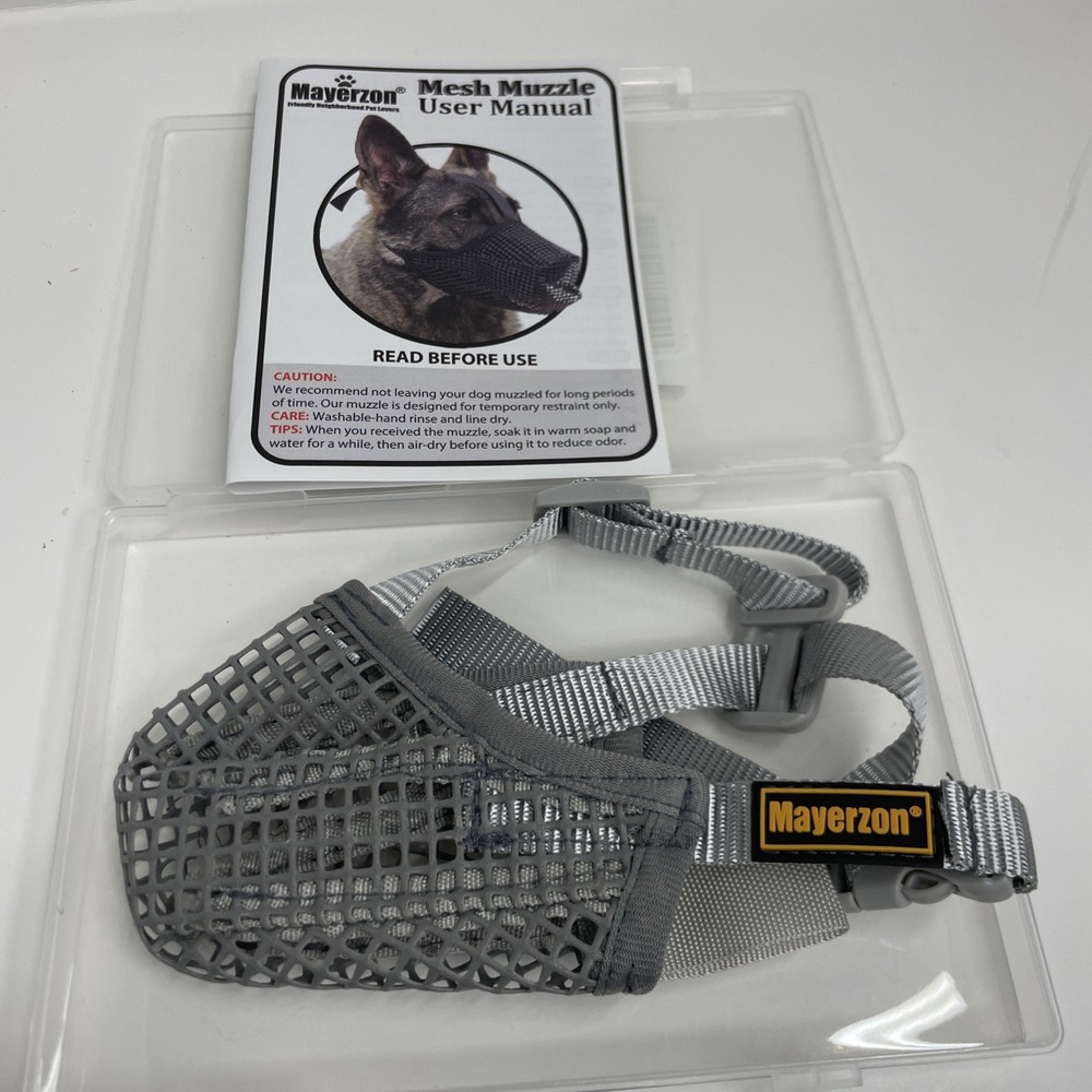 Mayerzon Breathable Mesh Dog Muzzle Adjustable Comfortable Black XS NWT