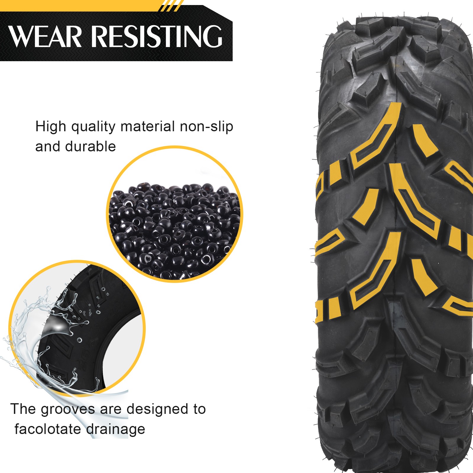 Set of 2 26x8-12 ATV/UTV Tires All Terrain AT 6 Ply 26x8x12 Tubeless