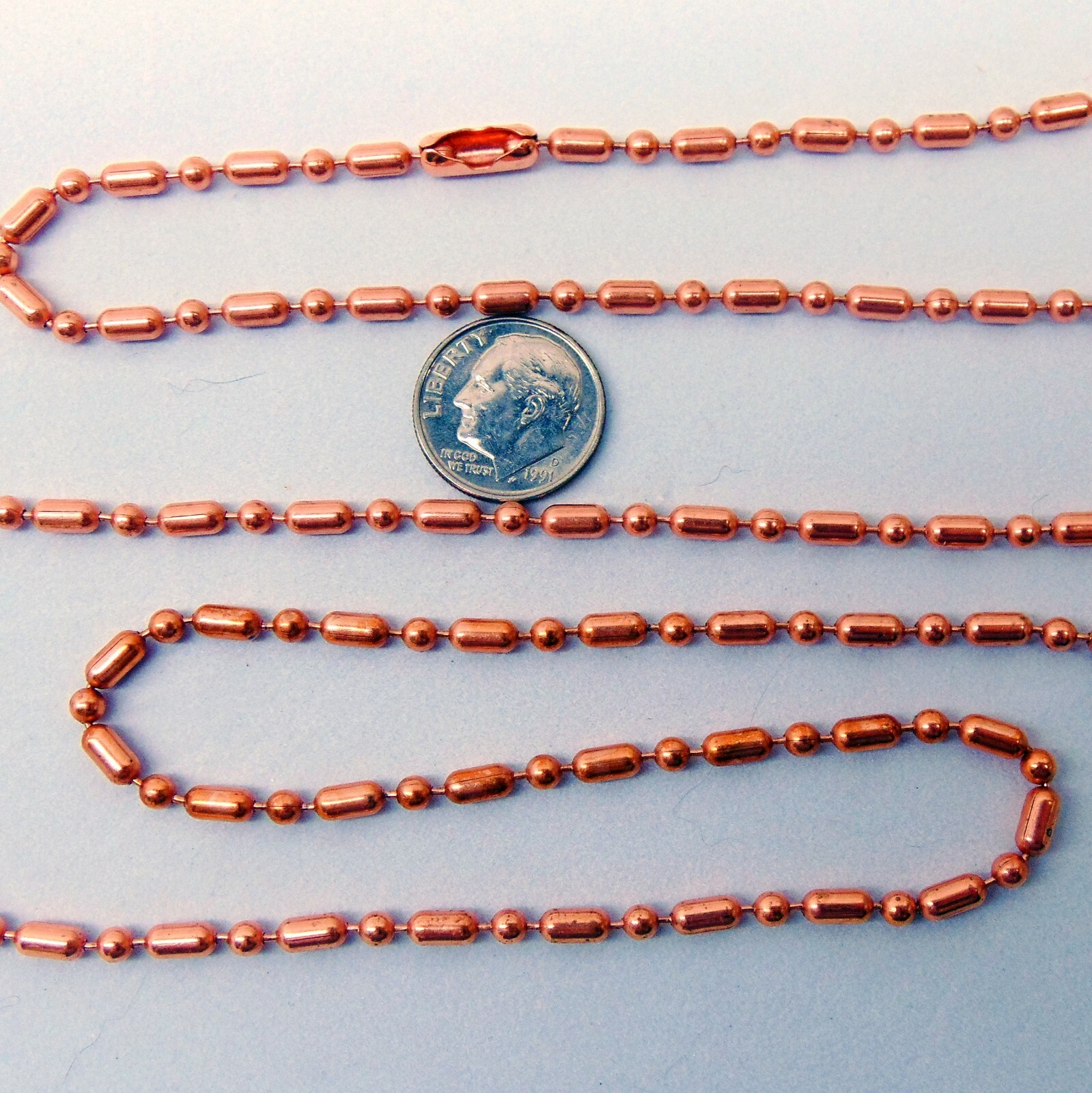 100% COPPER Ball + Bar Chain ~ NECKLACES ~ 4.5mm bead ~ #10 size Various Lengths