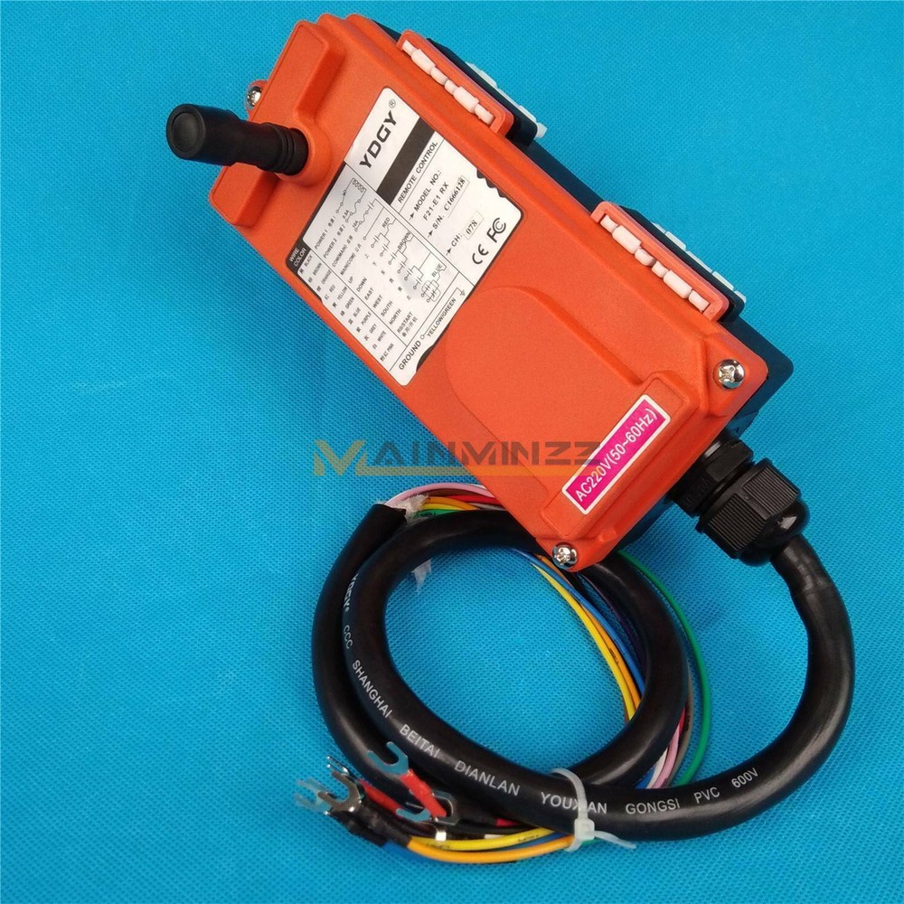 F21E1B 220V Hoist Crane 9 commands Wireless Remote Control Transmitter+Receiver