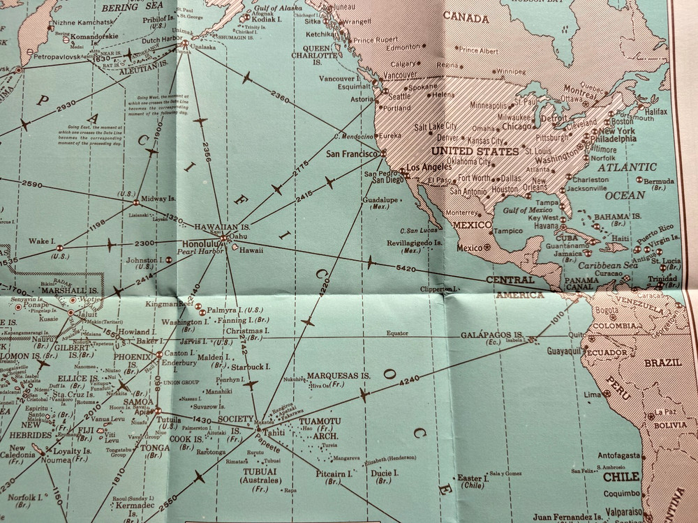 1942 Hammond's War Map The Pacific Ocean