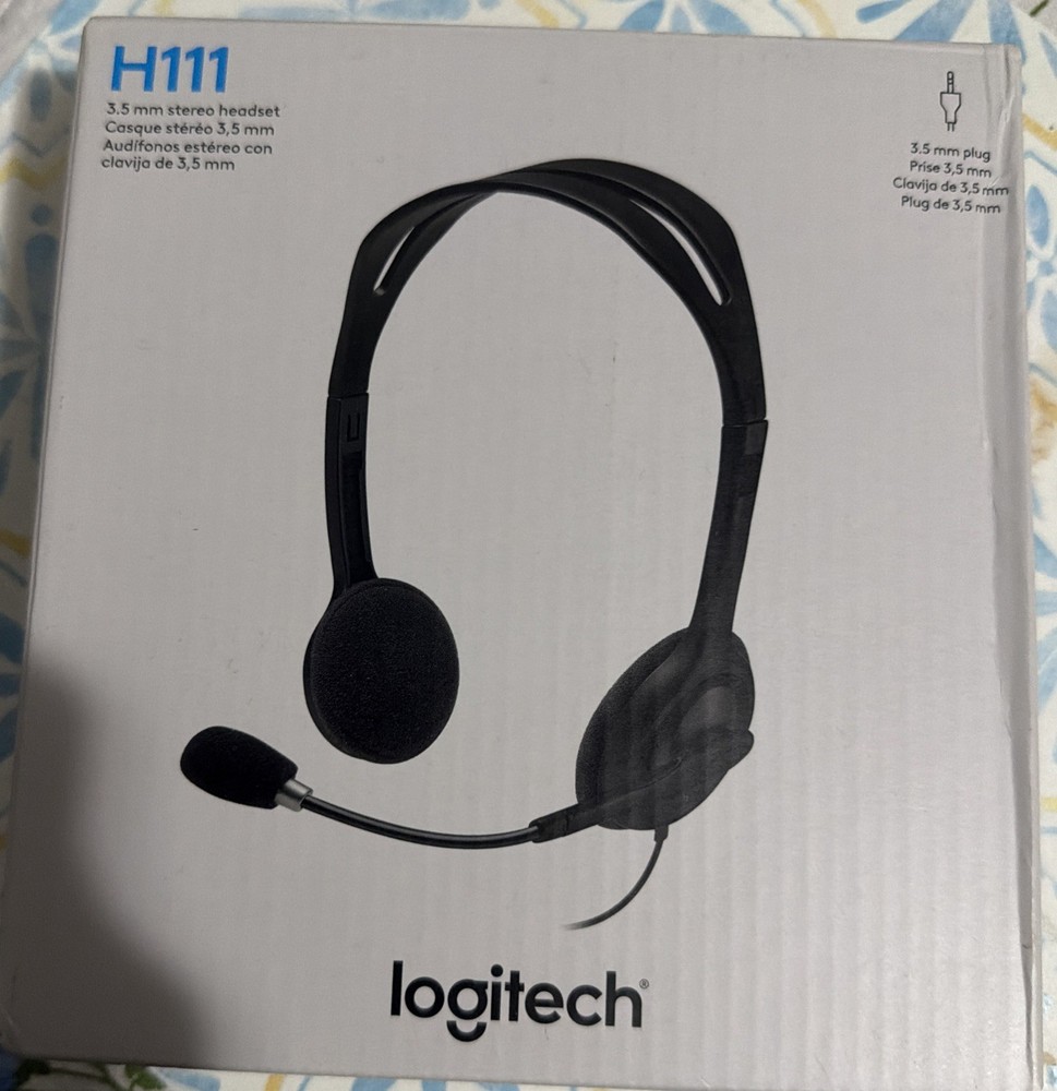 Logitech H111 Stereo Headset 3.5mm Multi-Device Headset Black - Sealed Box