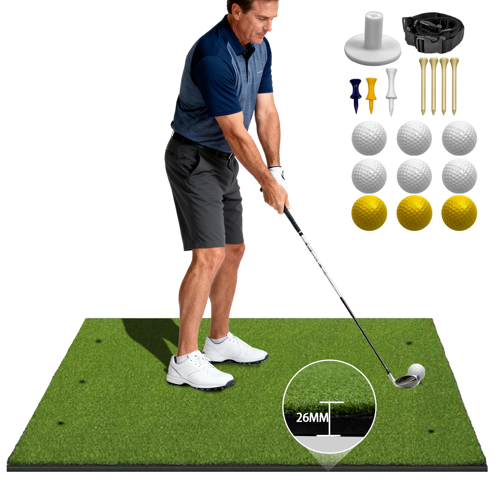 High Quality Durable Non Slip Golf Hitting Mat Indoor Outdoor Golf Practice