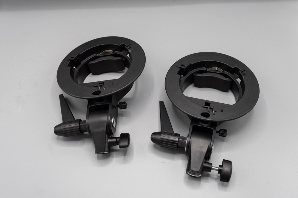 Godox S-type Bracket Bowens Mount Holder for Speedlite Flash - Black (X2)