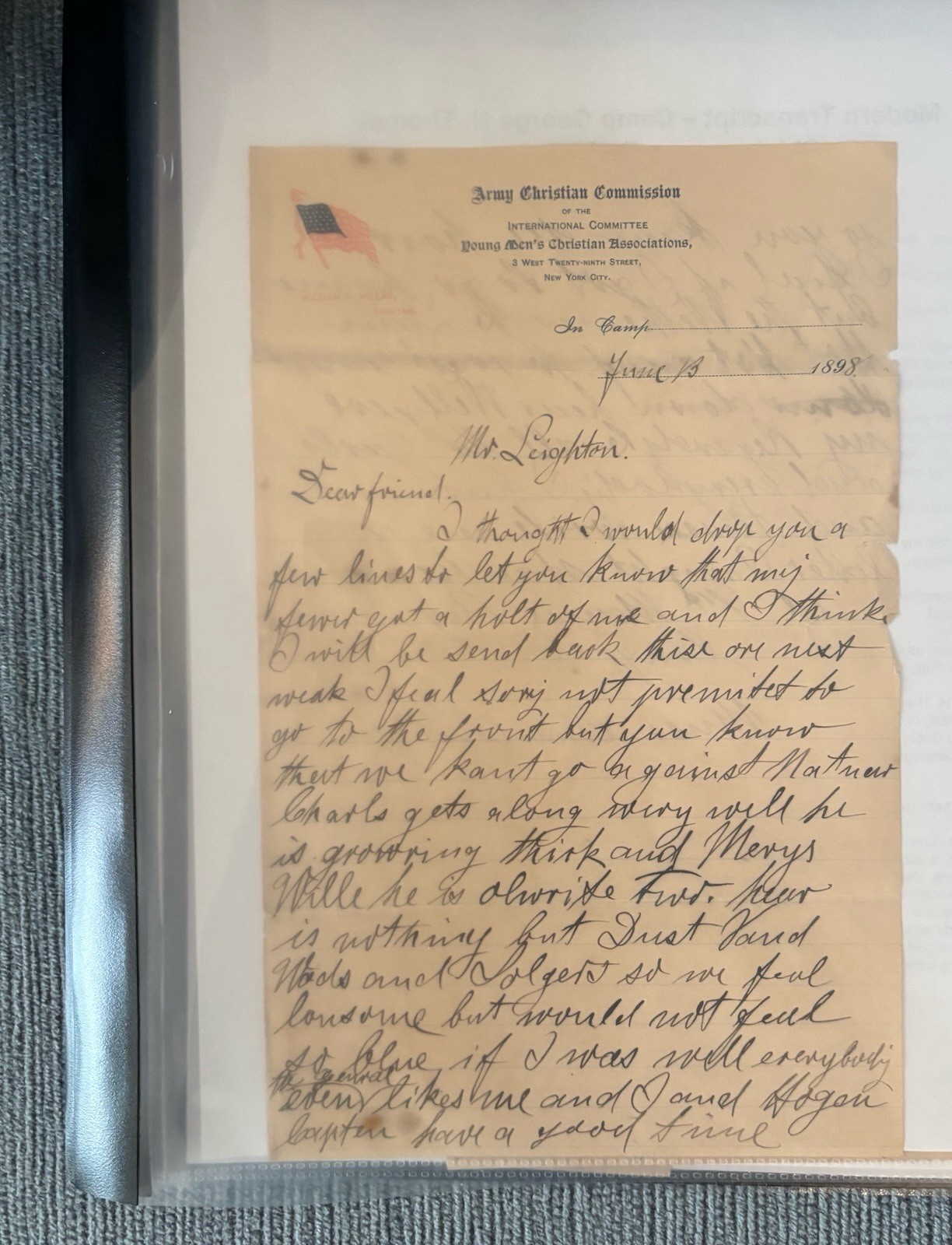 1898 Soldier Letters From Spanish-American War- Chickamauga , Georgia (3)