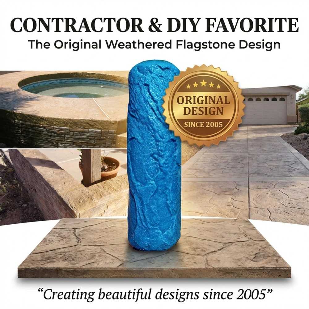 The Original Weathered Flagstone, Concrete Roller Stamp, Stone Texture Roller...