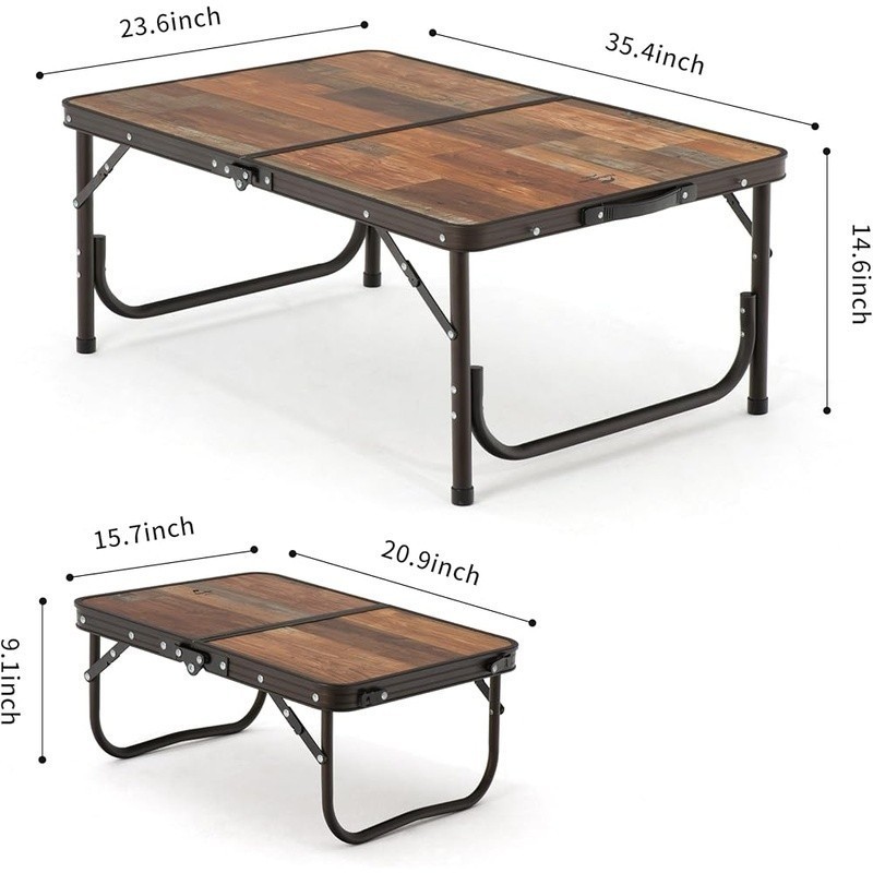 Portable Folding Camping Table Adjustable Legs Multi-Purpose Outdoor Easy Setup