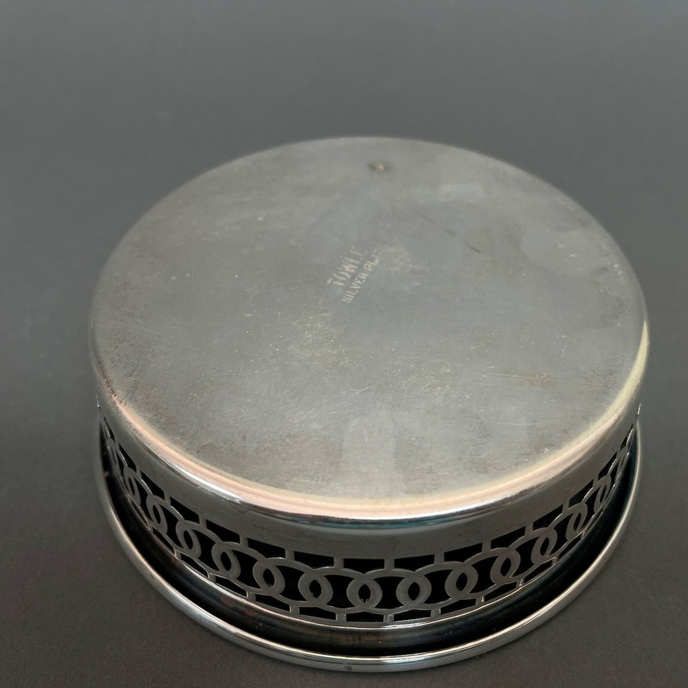 Towle Silver Plate Dish Round Pierced 4 7/8" x 1 1/2" high