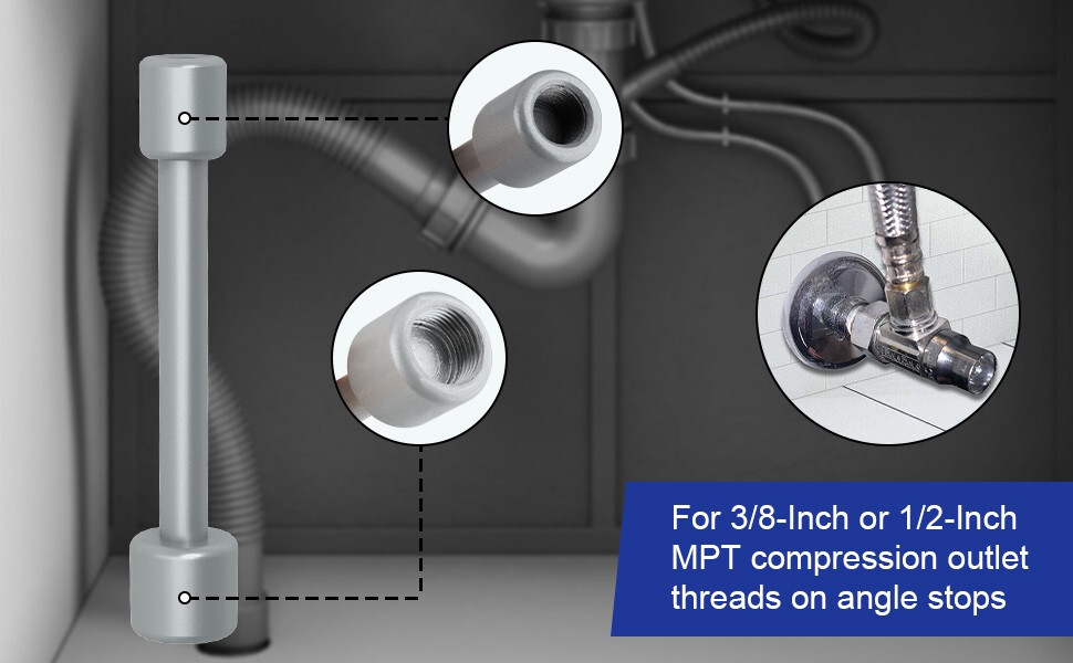 Plumbing Tools Angle Stop Removal Wrench Kit Removing Compression Ring Angle-On